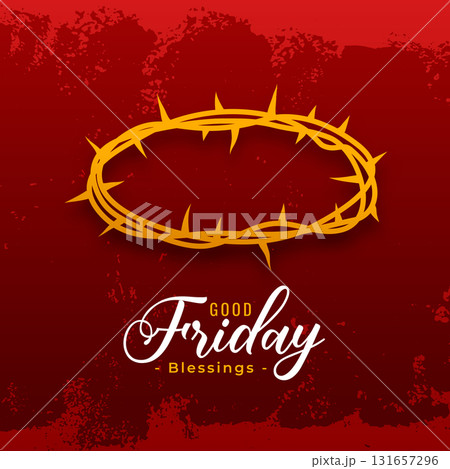 grungy style good friday blessing background with crown design 131657296