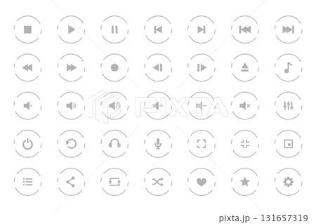 flat style audio player button sign in collection 131657319