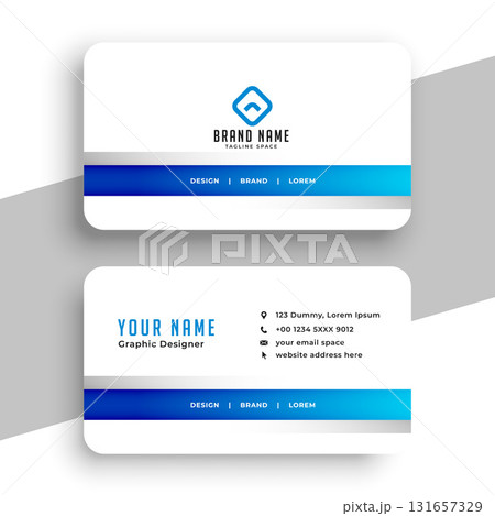 white and blue company branding card template for business branding 131657329