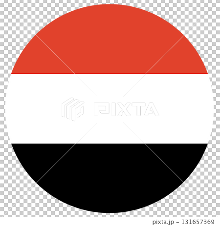 Round flag of Yemen isolated in circle shape Round flag of Yemen isolated in circle shape 131657369