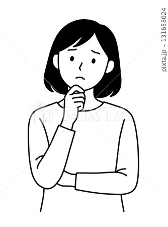 困り顔の男女「AI生成画像」 131658024