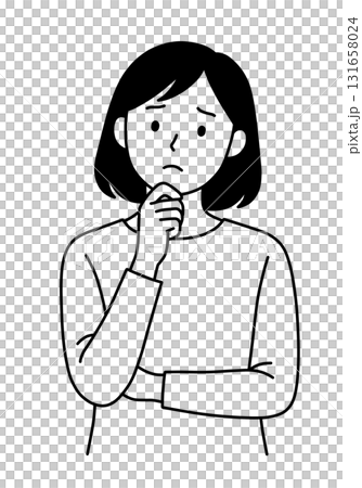 困り顔の男女「AI生成画像」 131658024