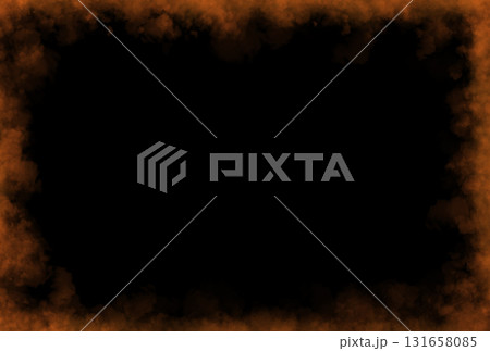 Orange smoke border frame with transparent background perfect for fantasy, mystical, magical or autumn themed digital artworks 131658085
