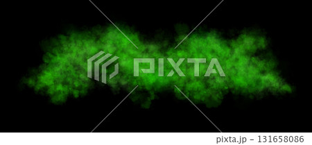 Green smoke cloud on transparent background, realistic fog or dust texture in horizontal motion, isolated for visual effects Green smoke cloud on transparent background, realistic fog or dust texture in horizontal motion, isolated for visual effects 131658086