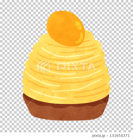 Yellow Mont Blanc watercolor hand-drawn illustration 131658371