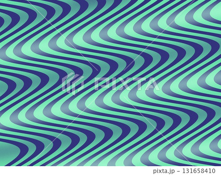 Blue and green retro groovy vertical waves seamless pattern.60s and 70s vibes Vintage Geo Art, ocean waves Pattern illustration. Trendy wave pattern Abstract stripes blue optical art wave line. 131658410