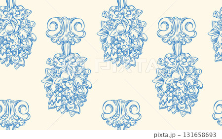 Hand drawing seamless pattern vintage design element vector 131658693