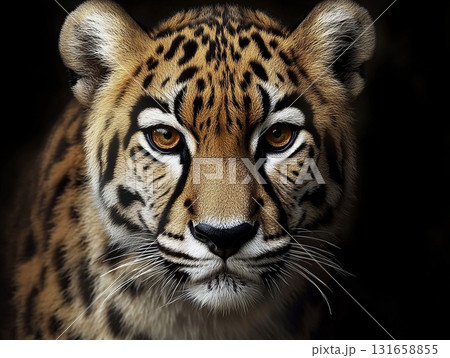 Leopard, wildlife predator in bigcat kingdom with carnivore presence in jungle and forest habitat 131658855