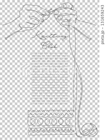 棒針編みをする手 ニット 一筆書き 棒針編みをする手 ニット 一筆書き 131659243
