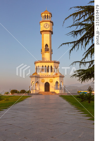Clock tower at sunset in Batumi Georgia 131659479