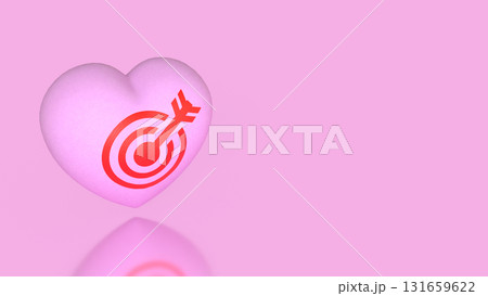 The Heart and blue eye target for romance or love concept 3d Rendering. 131659622