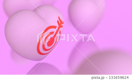 The Heart and blue eye target for romance or love concept 3d Rendering. 131659624