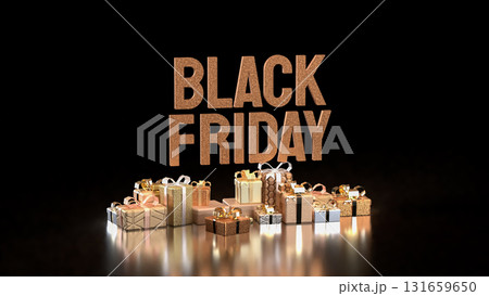The Black Friday and Gift box  for Shopping concept 3d Rendering. 131659650