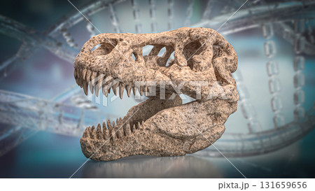 The T rex Skull for Education Or sci concept 3d Rendering. 131659656