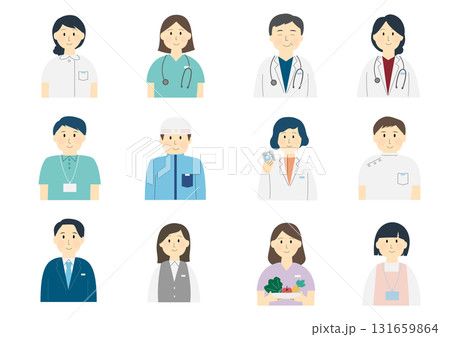 医療の仕事に関わる人々のイラストセット 131659864