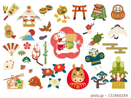 正月イラストセット1 正月イラストセット1 131660289