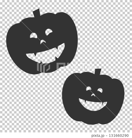 秋のハロウィン 可愛いカボチャのシルエット素材イラスト 白バック 黒色 ベクターpng透明 秋のハロウィン 可愛いカボチャのシルエット素材イラスト 白バック 黒色 ベクターpng透明 131660290