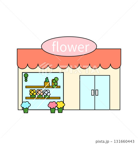 かわいい花屋のイラスト 131660443