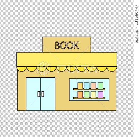 簡單可愛的書店插畫 131660447