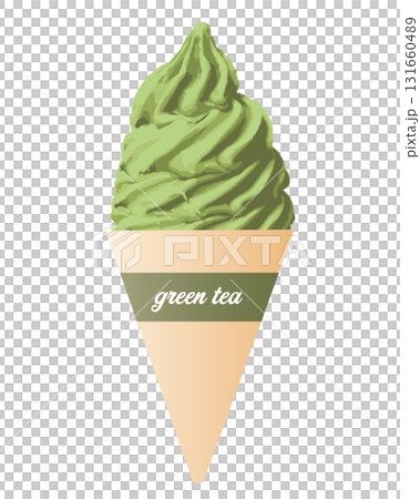 抹茶味ソフトクリームのイラスト 131660489