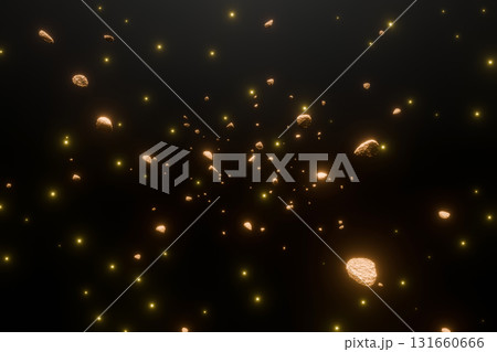宇宙空間に浮かぶたくさんの岩石 宇宙空間に浮かぶたくさんの岩石 131660666