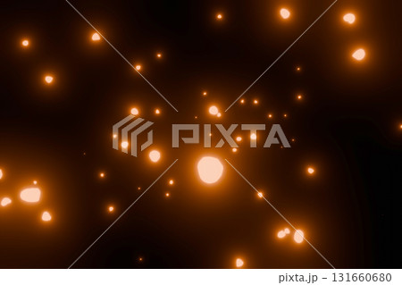 黒背景に光るたくさんの赤い粒子 131660680