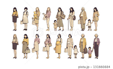 女性 イラスト セット 女性 イラスト セット 131660884