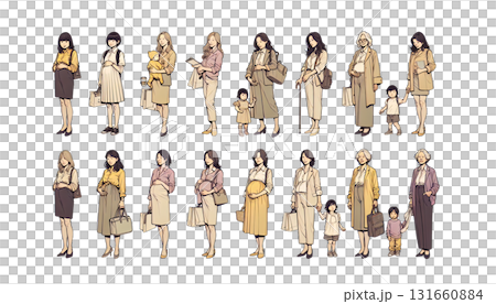 女性 イラスト セット 女性 イラスト セット 131660884