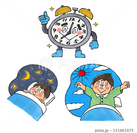 目覚まし時計のキャラクター 眠ると目覚める男の子 目覚まし時計のキャラクター 眠ると目覚める男の子 131661075
