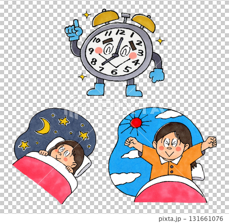 目覚まし時計のキャラクター　眠ると目覚める女の子 131661076