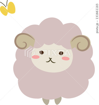 シンプルでかわいい羊のイラスト素材 131661183