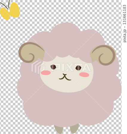シンプルでかわいい羊のイラスト素材 131661183