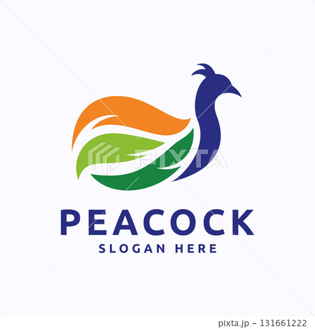 Colorful Peacock Logo Vector. Indian bird icon. Simple peacock design template. Colorful Peacock Logo Vector. Indian bird icon. Simple peacock design template. 131661222