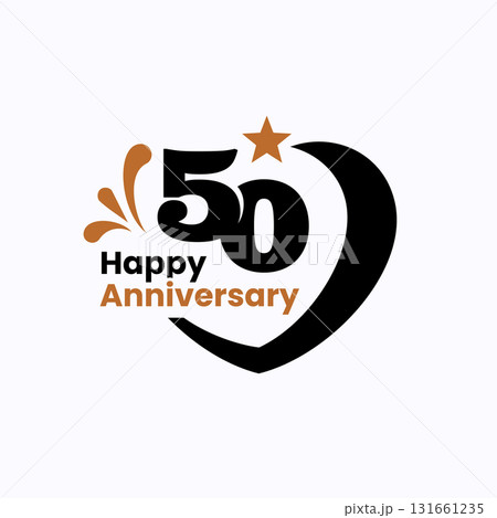 50th Anniversary Logo Vector. 50 years of success marriage logo design template. 131661235