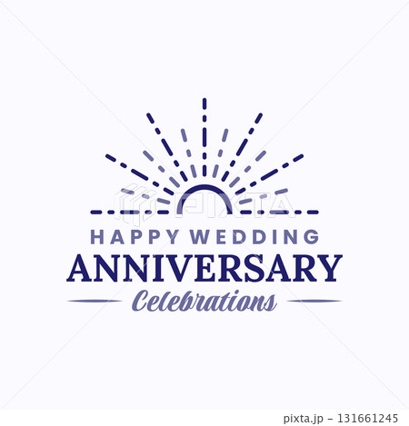 Letter Happy Anniversary Logo Vector. Beautiful greeting banner poster illustration isolated on white background. Letter Happy Anniversary Logo Vector. Beautiful greeting banner poster illustration isolated on white background. 131661245