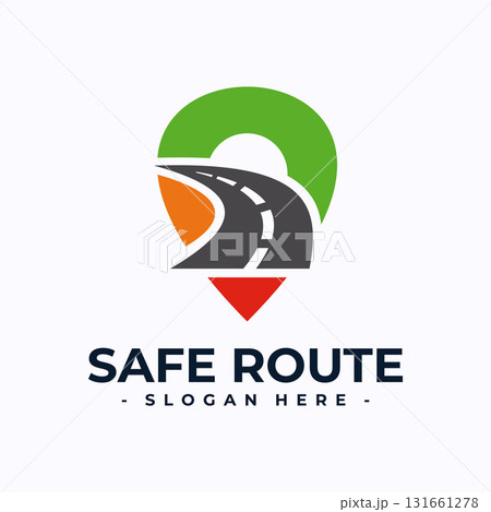 Drive route logo design template. Concept of destination, address, position, travel, gps map, etc. Creative vector symbol highway. 131661278