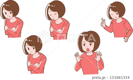 いろいろなポーズの女性 131661354