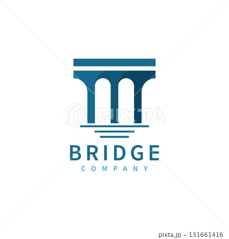 letter with bridge logo vector template 131661416