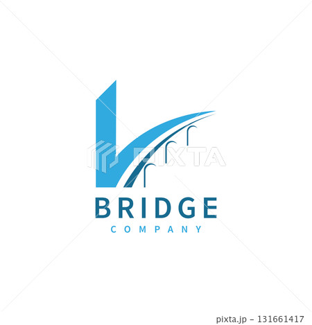 letter with bridge logo vector template 131661417