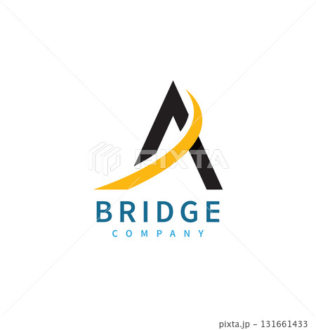 letter with bridge logo vector template 131661433