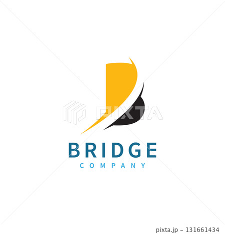 letter with bridge logo vector template 131661434