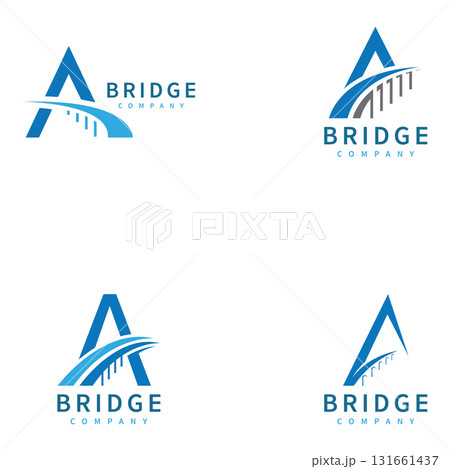 letter with bridge logo vector template 131661437