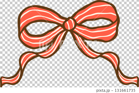Red and white Striped Bow Illustration Red and white Striped Bow Illustration 131661735