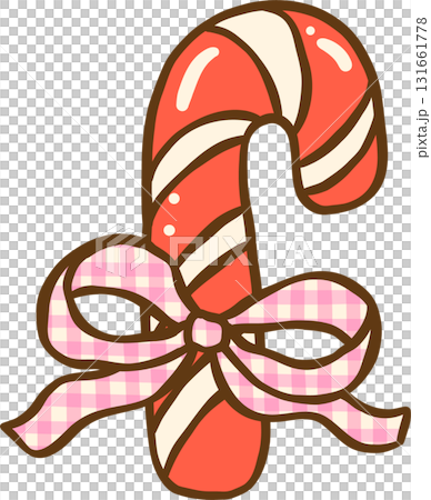Gingham Christmas Red Candy Cane with Plaid Pink Bow Hand Drawn, Coquette Preppy Christmas Gingham Christmas Red Candy Cane with Plaid Pink Bow Hand Drawn, Coquette Preppy Christmas 131661778