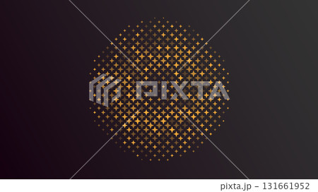 Halftone effect with orange dotted stars arranged in circles 131661952