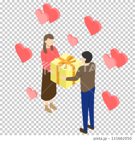 情人節送禮物的女人 — — 等距 情人節送禮物的女人 — — 等距 131662050