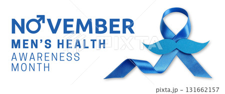 Campaign for mens health awareness month with blue ribbon Campaign for mens health awareness month with blue ribbon 131662157