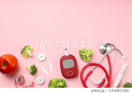 Fresh produce and medical tools for diabetes management 131662160