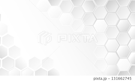 White hexagon abstract background with modern geometric pattern 131662745
