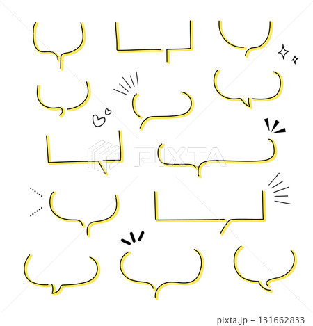 シンプルな吹き出し素材イラストセット 131662833